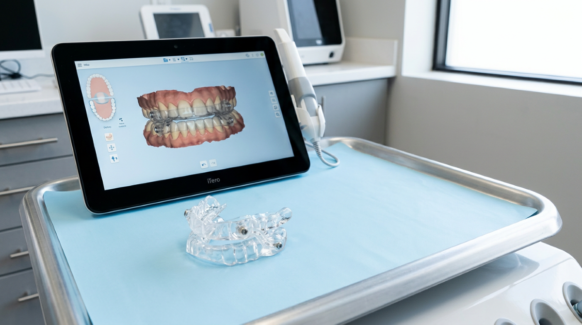 Mandibular Advancement Device for sleep apnea treatment at North Star Dentistry Mississauga – custom oral appliance with iTero 3D digital scan