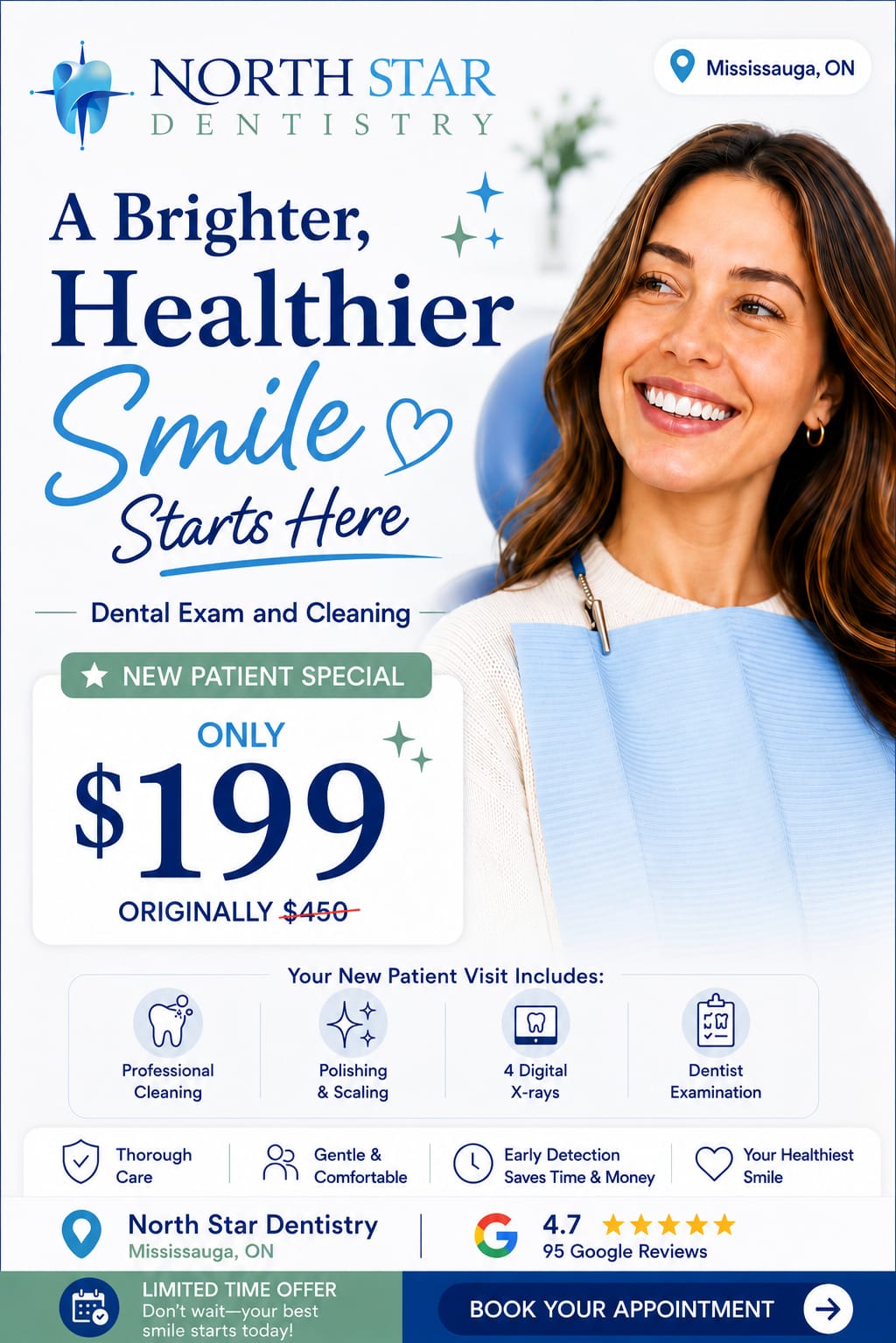North Star Dentistry New Patient Special — Dental Exam and Cleaning for only $199